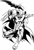 coloriage batman et sa batman boomerang